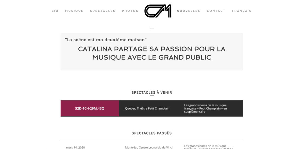 Catalina Musique - website by KLASS PROD